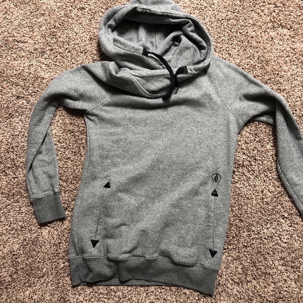 Cowl neck hooded sweatshirt